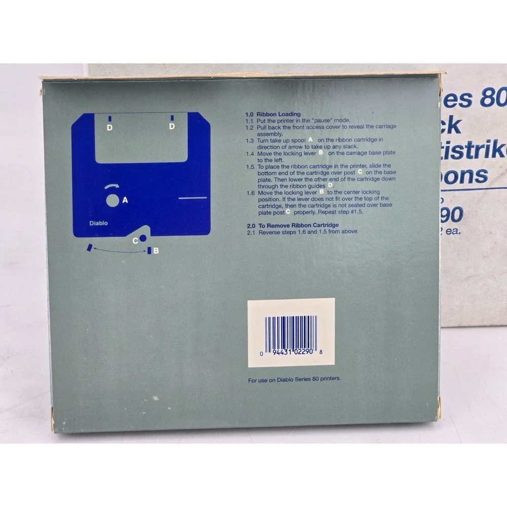 8 Lot NOS - DIABLO SUPPLIES 8R2290 SERIES 80 BLACK‎ MULTISTRIKE RIBBON